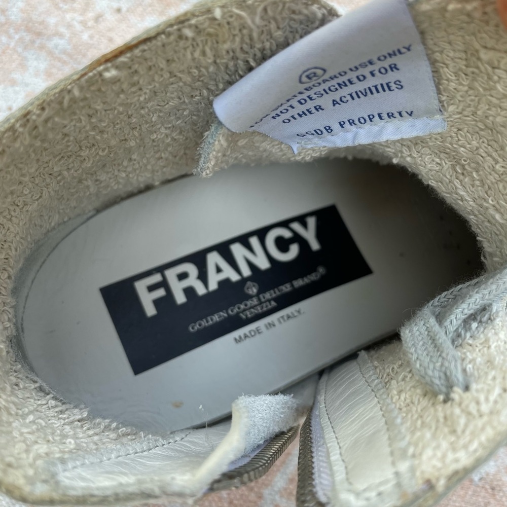 Golden Goose White High-Top Sneakers with Gray Accents - Picture 9 of 14